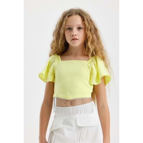50827 ÇOCUK ZİNCİRLİ DOKUMA BLUZ