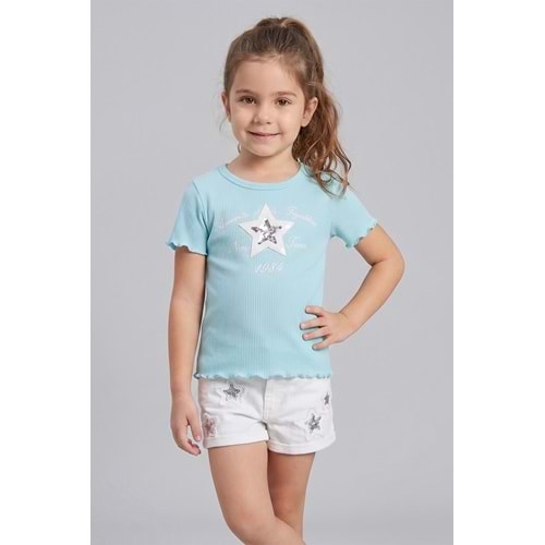 0686 ÇOCUK YILDIZLI KOT ŞORT