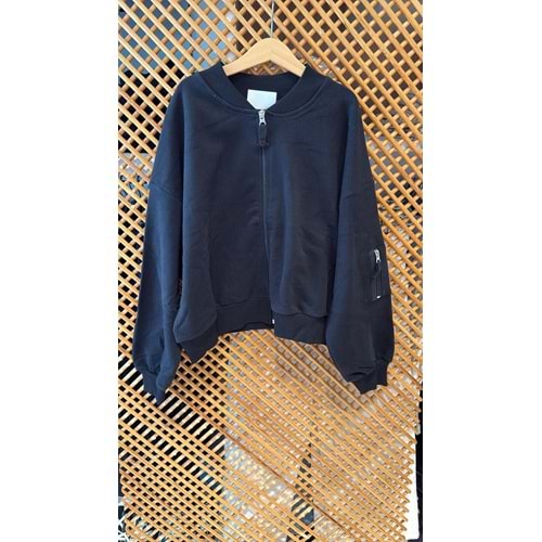 225273 ÇOCUK FERMUARLI PAMUK KOTON OVARSİZE SWEAT HIRKA - PD KIDS