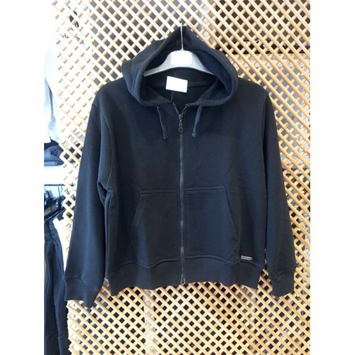 225270 ÇOCUK KAPÜŞONLU PAMUK KOTON OVERSİZE SWEAT HIRKA