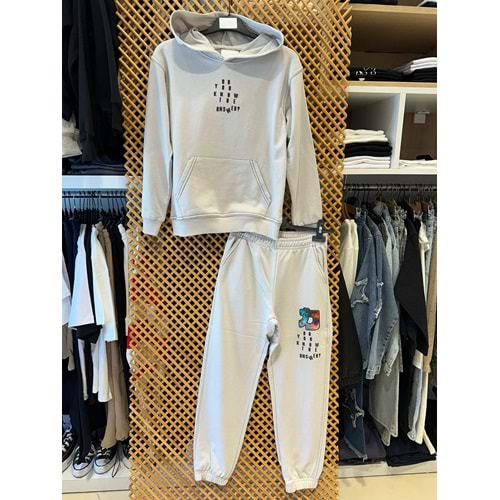 4006 ÇOCUK KAPŞONLU SIRTI BASKILI TAKIM - PD KIDS - ÇOCUK - GRİ - 12/13 - ST000002137-GRİ-12/13