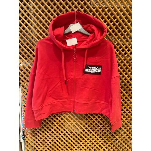 23101 ÇOCUK MEVSİMLİK KAPŞONLU CROP HIRKA