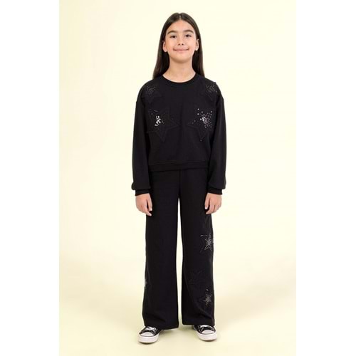 9842 ÇOCUK YILDIZ NAKIŞLI MEVSİMLİK EŞOFMAN TAKIMI