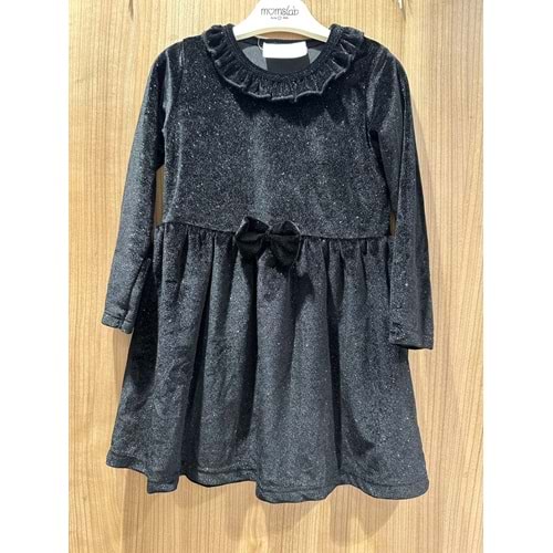 6773 KIZ ÇOCUK YAKASI FIRFIRLI KADİFE SİMLİ ELBİLSE