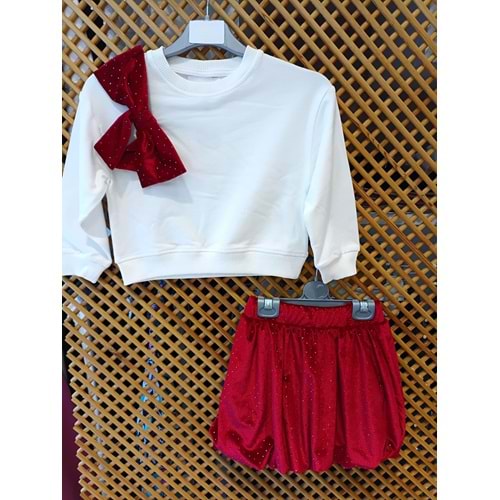 0278 ÇOCUK TAŞ DETAY BALON ETEKLİ SWEAT TAKIM