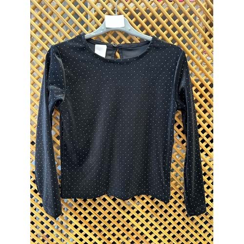 9939 ÇOCUK TAŞLI KADİFE BLUZ