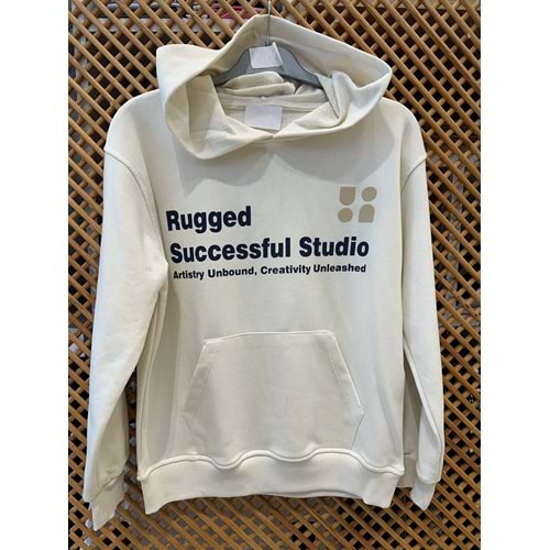 4102 ÇOCUK KAPŞONLU ÖNÜ VE ARKASI BASKILI SWEAT