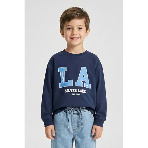 4155 ÇOCUK PAMUKLU ÖNÜ BASKILI SWEAT