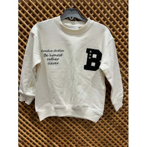 4154 ÇOCUK BASKILI PANÇ NAKIŞLI SWEAT