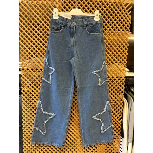 0043 ÇOCUK YILDIZ APLİKELİ KOT PANTOLON