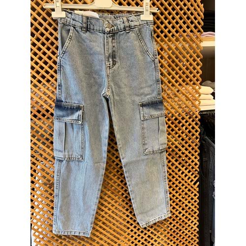 4984 ÇOCUK KARGO CEPLİ KOT PANTOLON