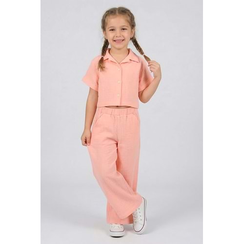 0700 KIZ ÇOCUK MÜSLİN GÖMLEK PANTOLON TAKIM YAVRUAĞZI