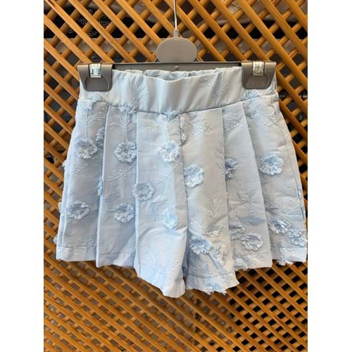 2327 ÇOCUK ÜÇ BOYUTLU KUMAŞ PİLELİ ARKA BEL LASTİKLİ ŞORT