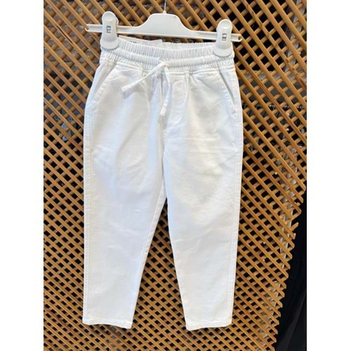 7723-7724 ÇOCUK PAMUKLU KUMAŞ BELİ LASTİKLİ PANTOLON