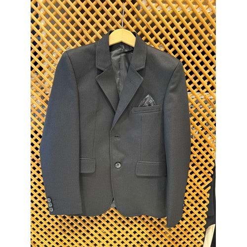 LKS606 ÇOCUK SLİM FİT SPOR KESİM ÇİFT YIRTMAÇ KUMAŞ BLAZER CEKET