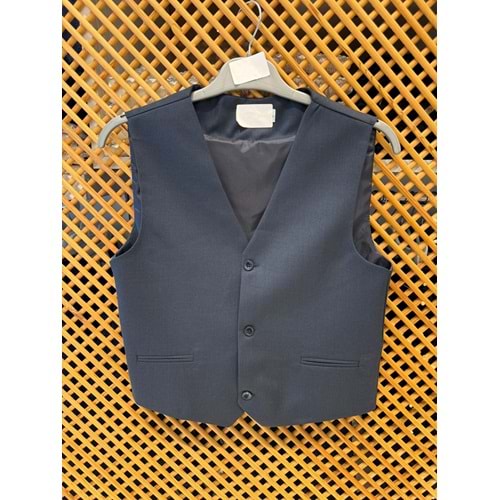 LKS607 ÇOCUK PAMUKLU KUMAŞ SPOR KESİM SLİM FİT YELEK