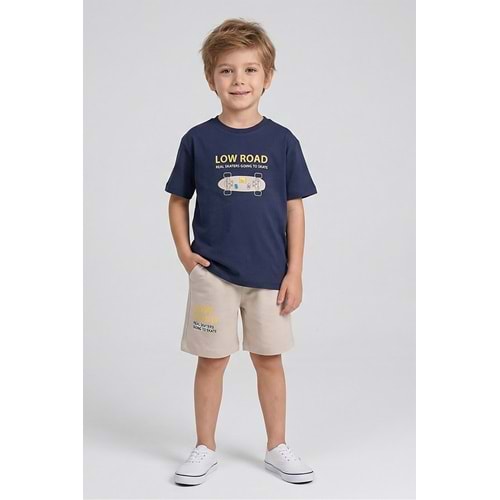 7773 ÇOCUK PENYE SIRTI BASKILI ŞORTLU TAKIM