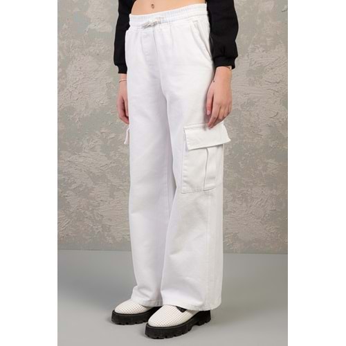 0207 BELİ LASTİKLİ KARGO CEPLİ GABARDİN PANTOLON