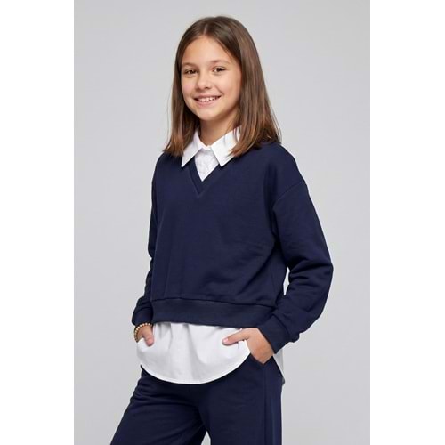 M 5409 GÖMLEK YAKALI SWEAT