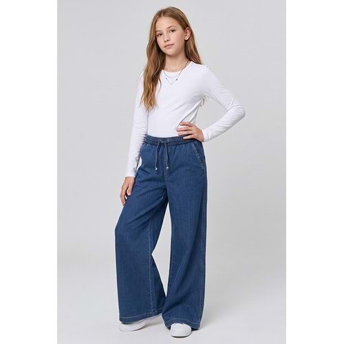 M0815-0816 VİSKON TENSEL LİKRALI BELİ LASTİKLİ ÇOCUK DENİM PANTOLON