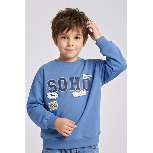4168 ÇOCUK PAMUKLU ÖNÜ BASKILI SWEAT