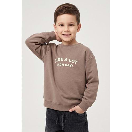 4169 ÇOCUK PAMUKLU ÖNÜ ARKASI BASKILI SWEAT