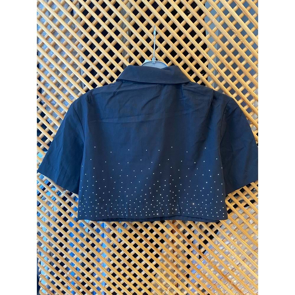 0588 TAŞLI ÇOCUK CROP GÖMLEK