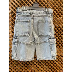 7713 ÇOCUK KARGO CEPLİ KOT ŞORT