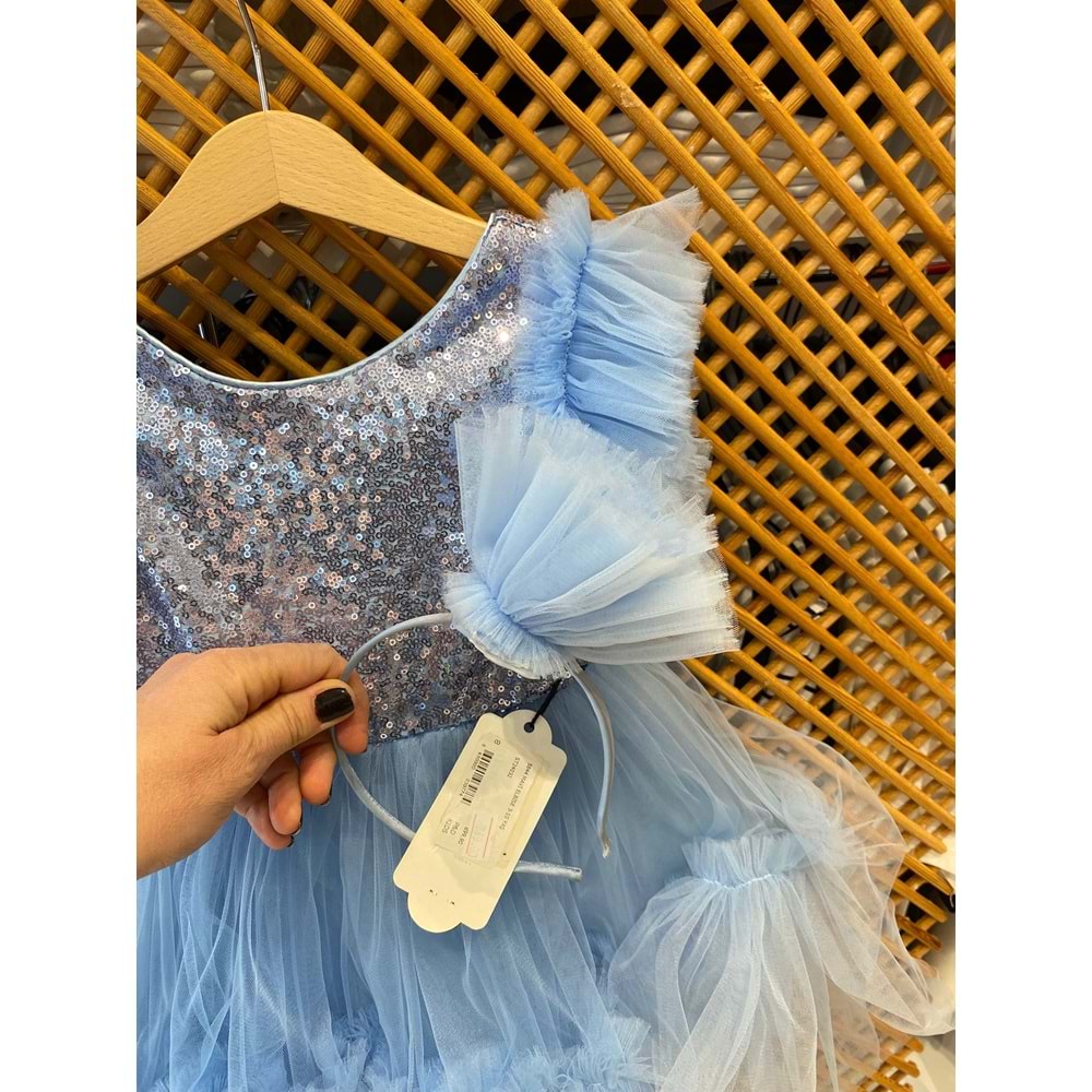 5844 ÇOCUK TÜLLÜ PULLU ABİYE