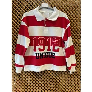 9763 ÇOCUK YAKALI SIRT BASKILI PAMUK KOTON SWEAT - KIRMIZI - 10/11 - ST000002129-KIRMIZI-10/11