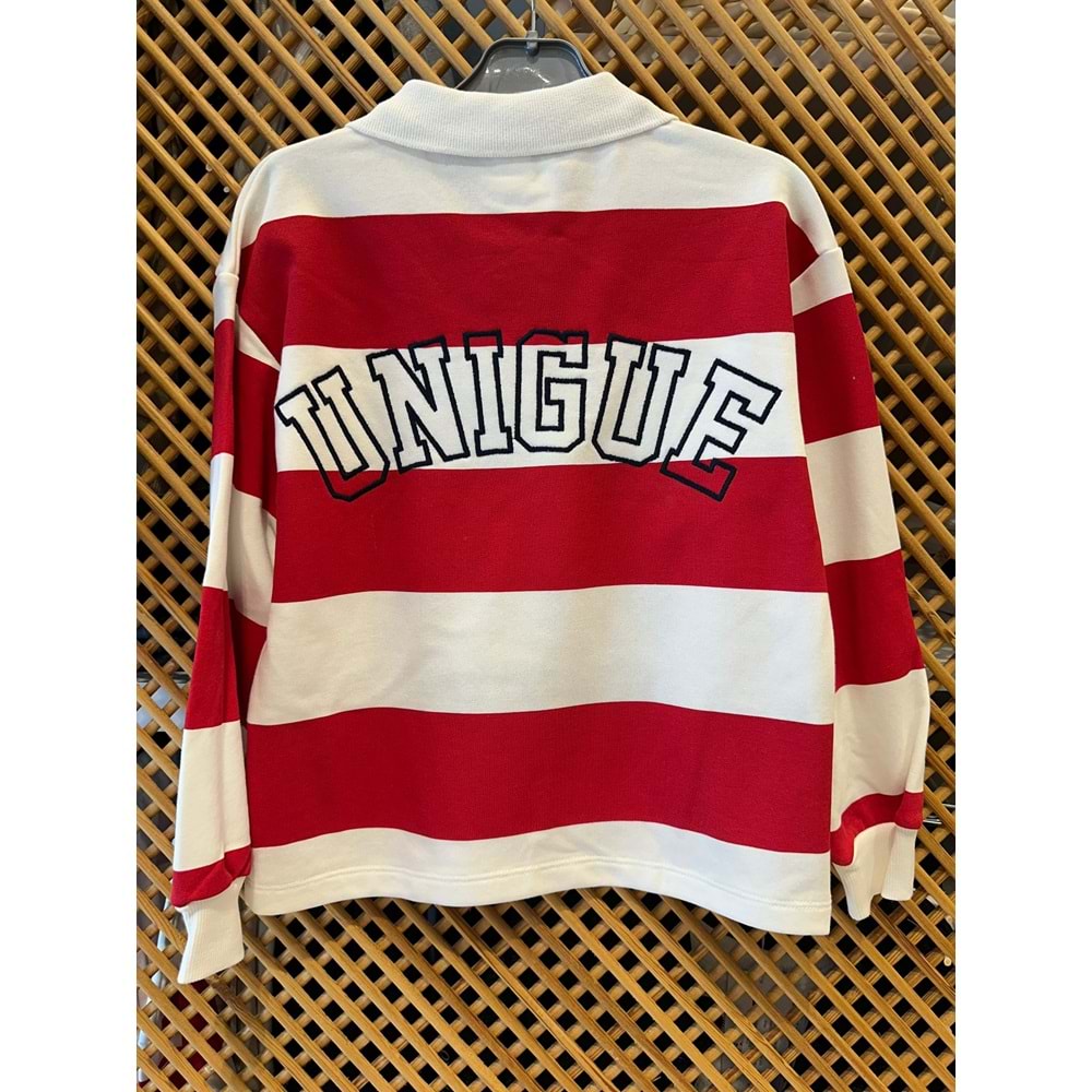 9763 ÇOCUK YAKALI SIRT BASKILI PAMUK KOTON SWEAT - KIRMIZI - 10/11 - ST000002129-KIRMIZI-10/11