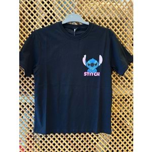0039 ÇOCUK PAMUK PENYE KARAKTER SIRT BASKILI TİŞÖRT - SİYAH - 11/12 - ST000002130-SİYAH-11/12