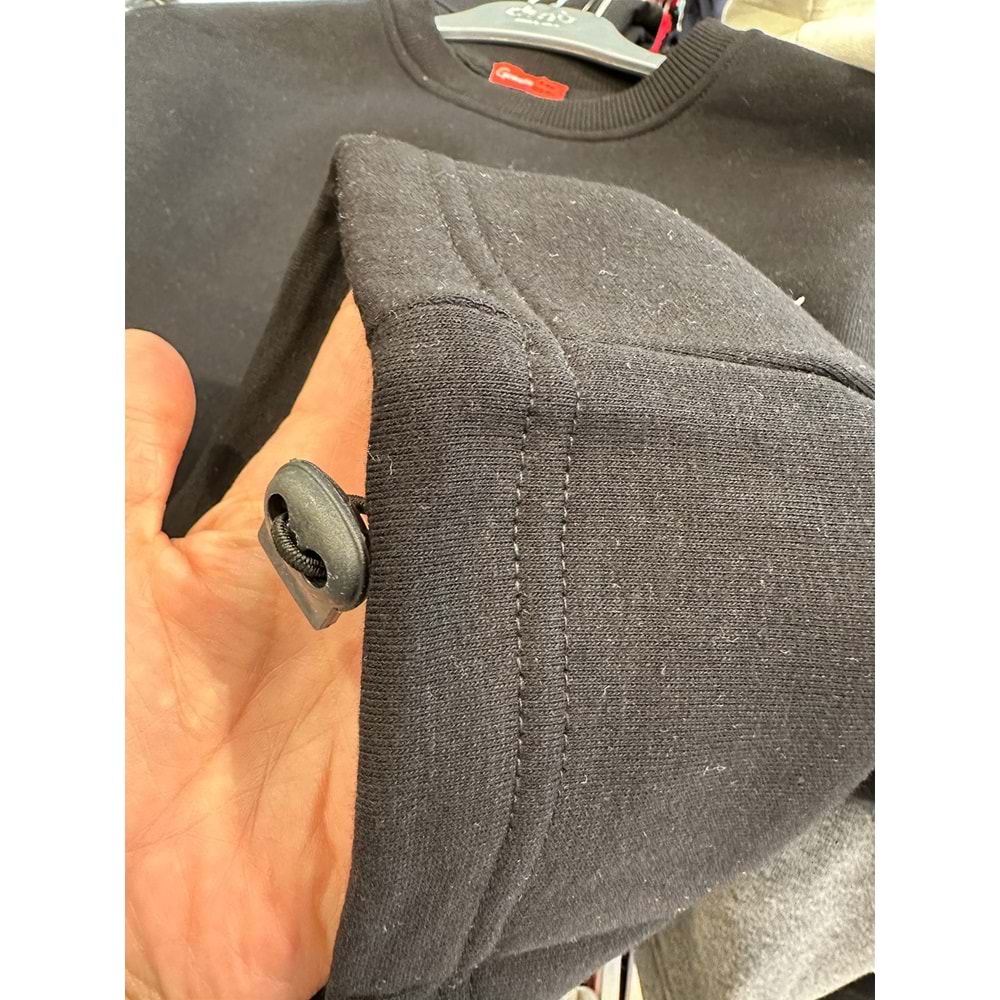 124247 ÇOCUK KOLU APLİKELİ İÇİ ŞARDONLU OVERSİZE SWEAT