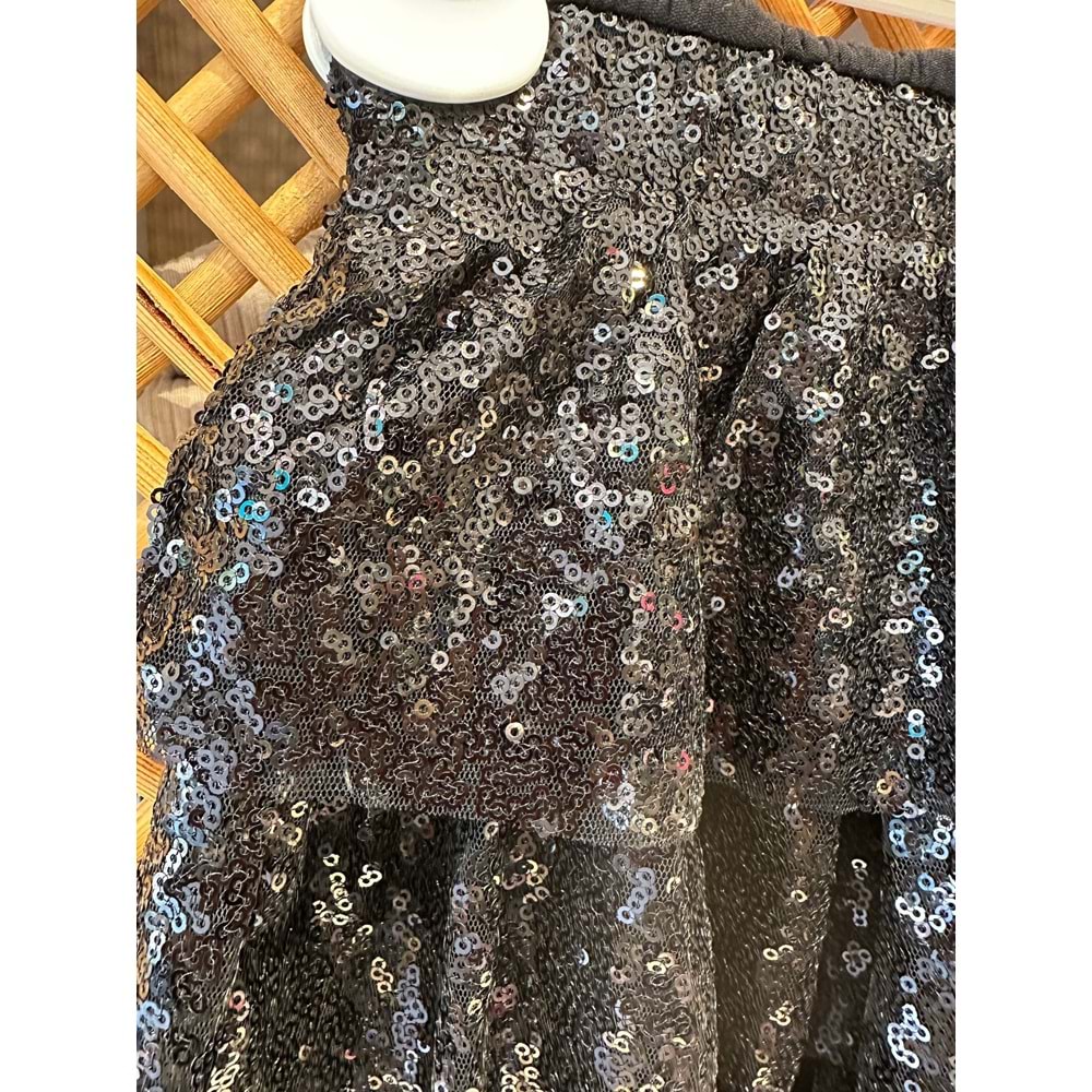 4953 ÇOCUK İÇİ PAMUK ASTAR BELİ LASTİKLİ PAYETLİ ETEK