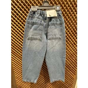 4138 ÇOCUK ARKA BEL LASTİKLİ ÖNDEN BAĞLAMALI YUMUŞAK KOT PANTOLON