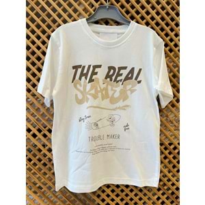 7741 ÇOCUK ÖNÜ KAYKAY VE YAZI BASKILI TİŞÖRT