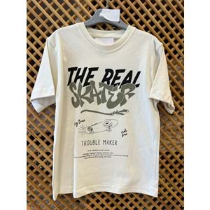 7741 ÇOCUK ÖNÜ KAYKAY VE YAZI BASKILI TİŞÖRT