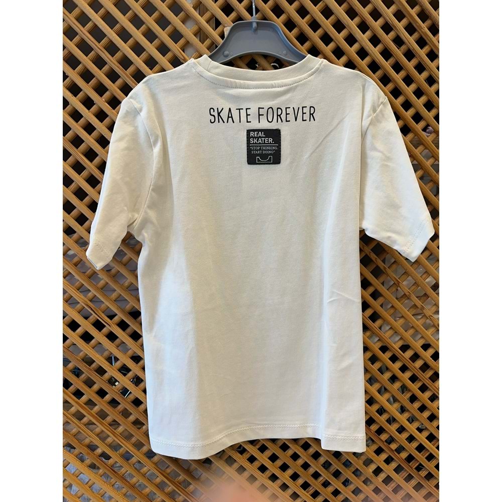 7741 ÇOCUK ÖNÜ KAYKAY VE YAZI BASKILI TİŞÖRT