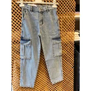 4984 ÇOCUK KARGO CEPLİ KOT PANTOLON