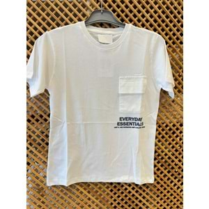 7756 ÇOCUK CEPLİ ÖNÜ VE SIRTI BASKILI TİŞÖRT