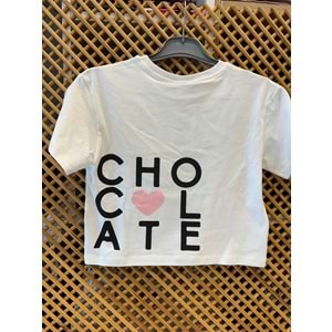 0767 CHOCOLATE ÖNÜ VE ARKASI BASKILI TİŞÖRT