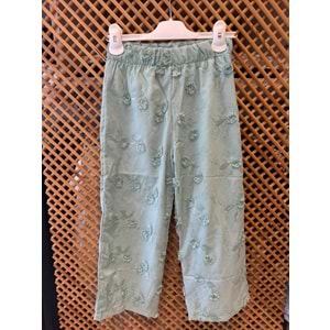 2326 ÇOCUK ÜÇ BOYUTLU NAKIŞLI KUMAŞ BELİ LASTİKLİ PANTOLON