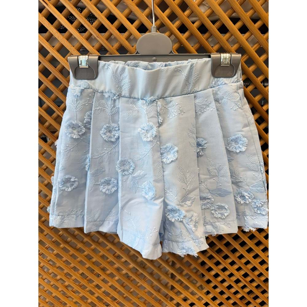 2327 ÇOCUK ÜÇ BOYUTLU KUMAŞ PİLELİ ARKA BEL LASTİKLİ ŞORT