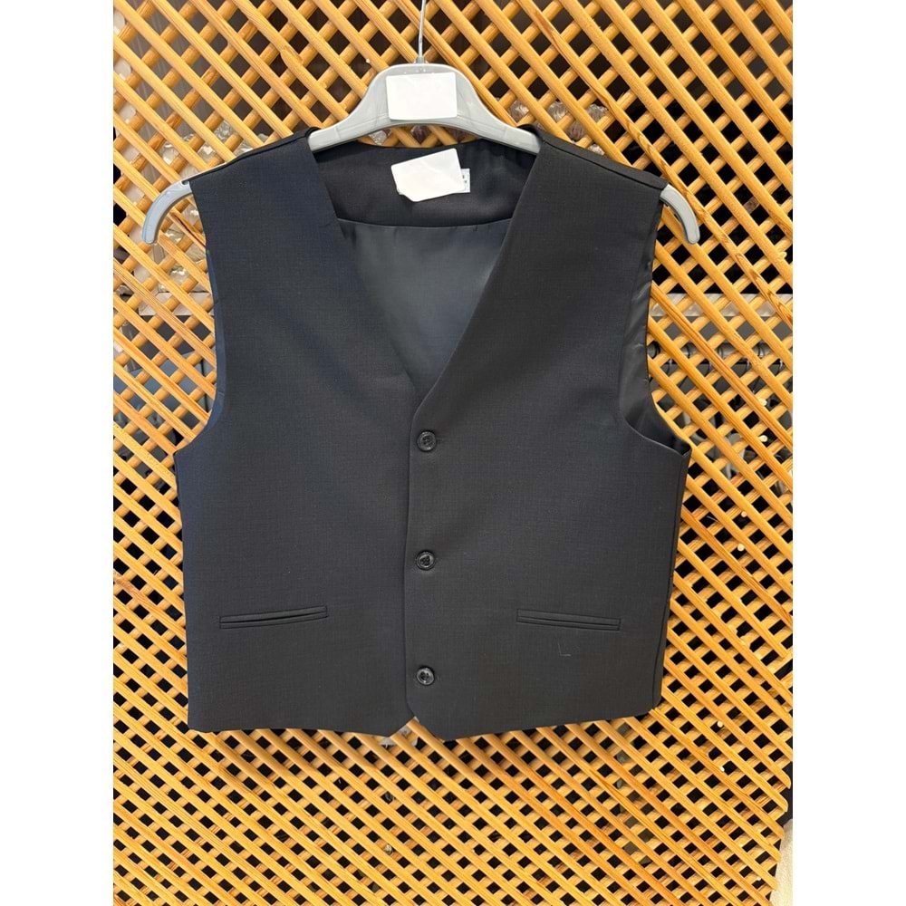 LKS607 ÇOCUK PAMUKLU KUMAŞ SPOR KESİM SLİM FİT YELEK