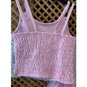 11515 ÇOCUK PAYETLİ CROP PAMUK PENYE TAYTLI PRENSES TÜTÜ TAKIM