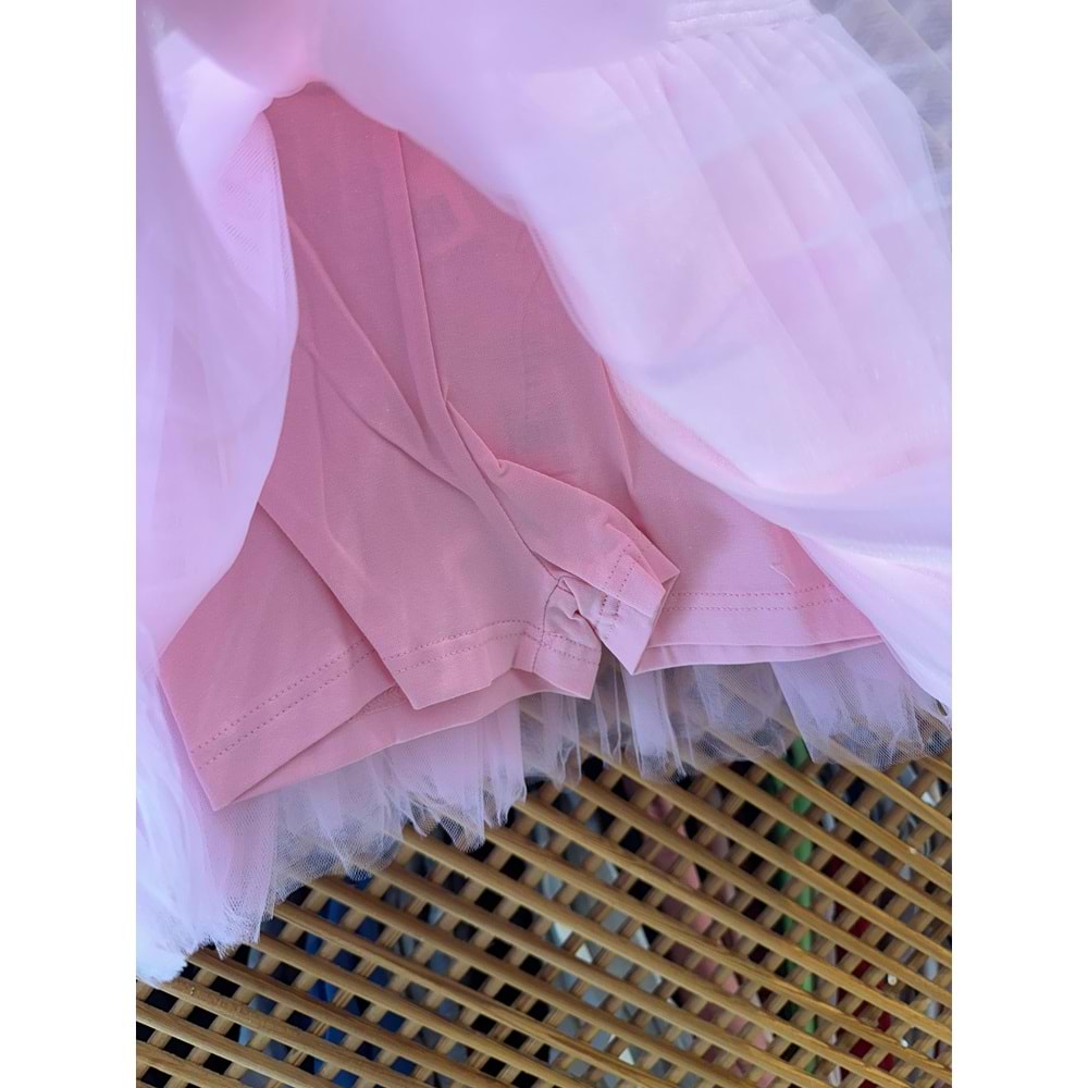 11515 ÇOCUK PAYETLİ CROP PAMUK PENYE TAYTLI PRENSES TÜTÜ TAKIM