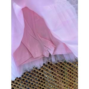 11515 ÇOCUK PAYETLİ CROP PAMUK PENYE TAYTLI PRENSES TÜTÜ TAKIM