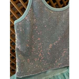 11515 ÇOCUK PAYETLİ CROP PAMUK PENYE TAYTLI PRENSES TÜTÜ TAKIM