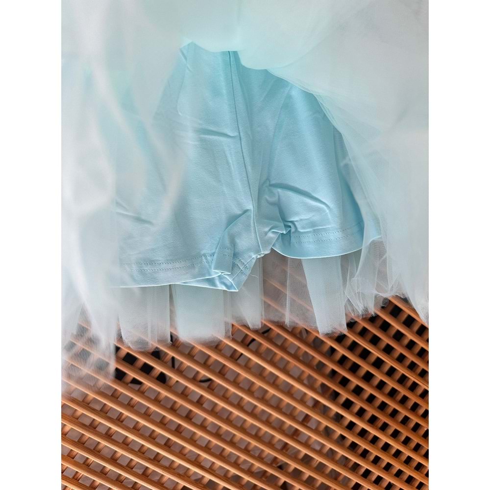 11515 ÇOCUK PAYETLİ CROP PAMUK PENYE TAYTLI PRENSES TÜTÜ TAKIM