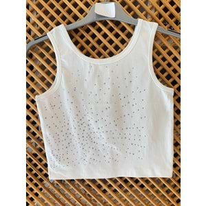 31320 ÇOCUK PAMUK PENYE ÖNÜ TAŞ DETAYLI ASKILI BADİ